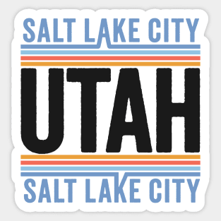 Salt Lake City Utah: Vibrant Retro Artistic Design Sticker